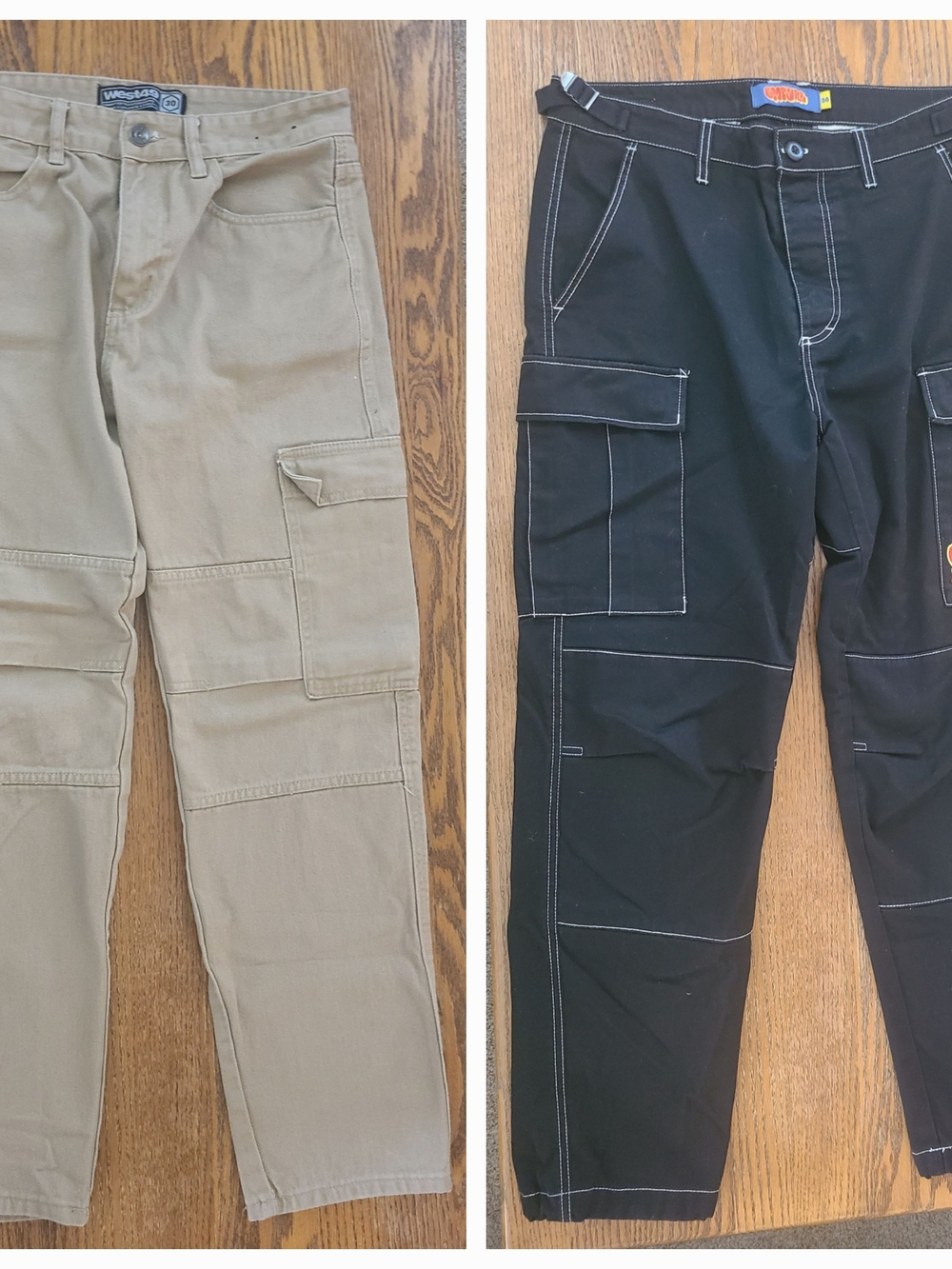 Work-Style Cargo Pants - SIZE 30 Black and Khaki